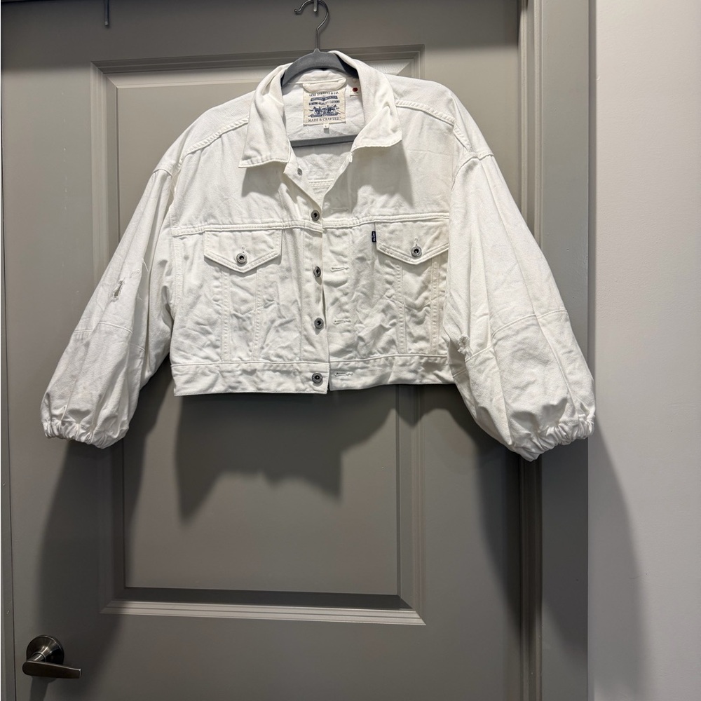 Levi's White Cropped Jean Jacket